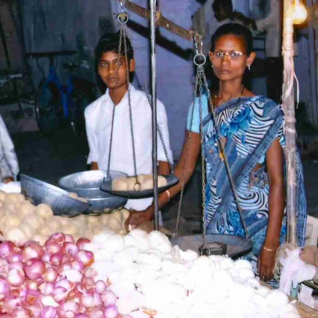 Bhrithi and her vegetable stand