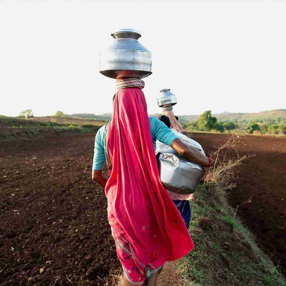 Women travel long distances to gather water