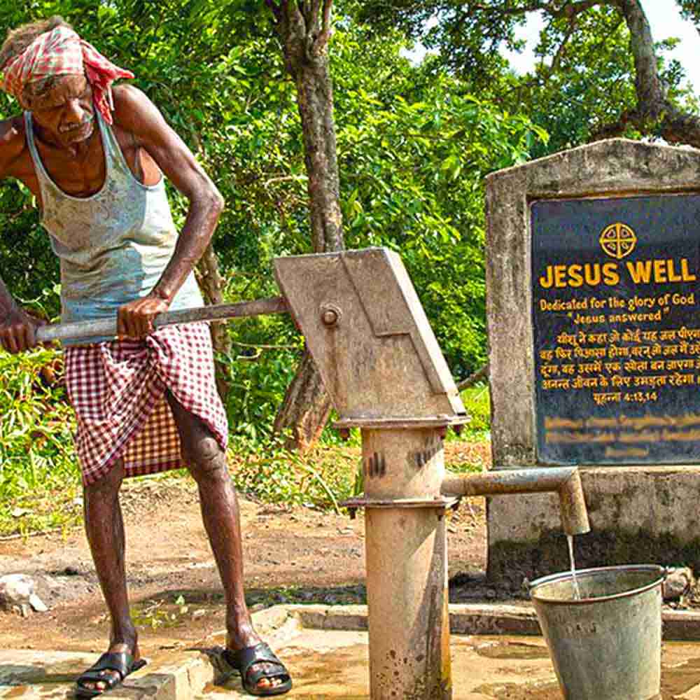 A Jesus Well was installed by GFA Workers in Sagar's village that restored his health