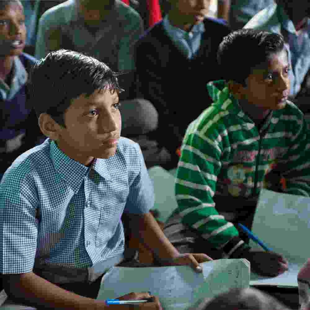 Students in GFA World child sponsorship Bridge of Hope center class