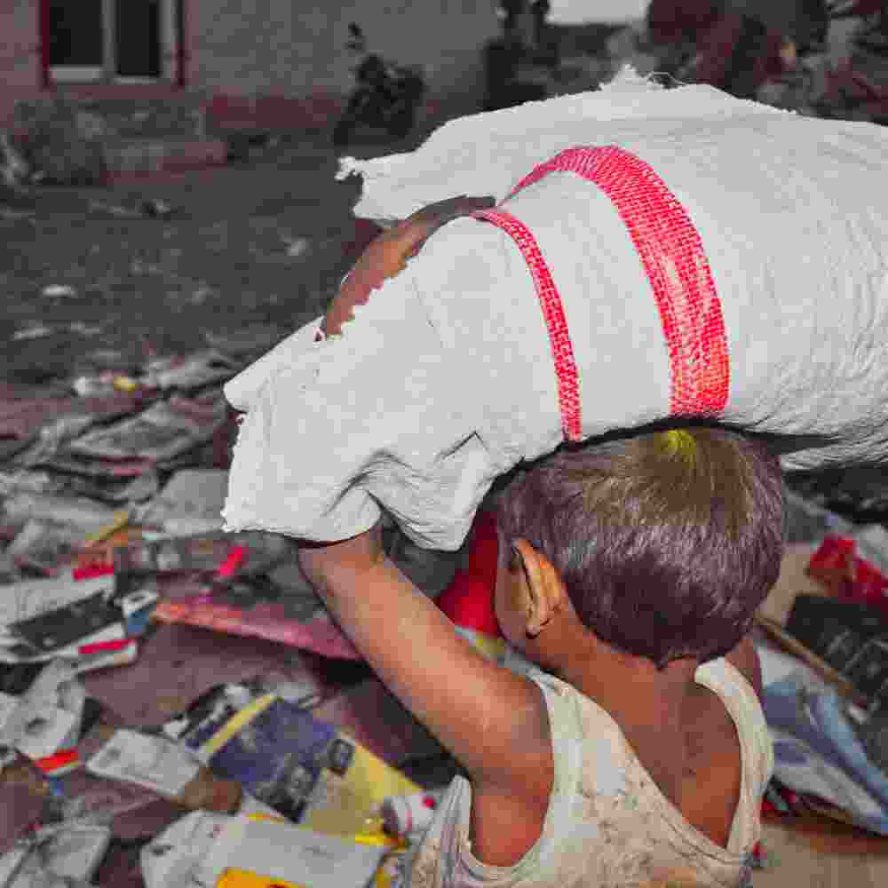 Child labor in garbage dump site