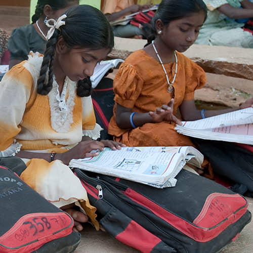 Girls studying in GFA World child sponsorship program