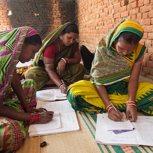 GFA World adult literacy class helps women receive an education, learning to read and write