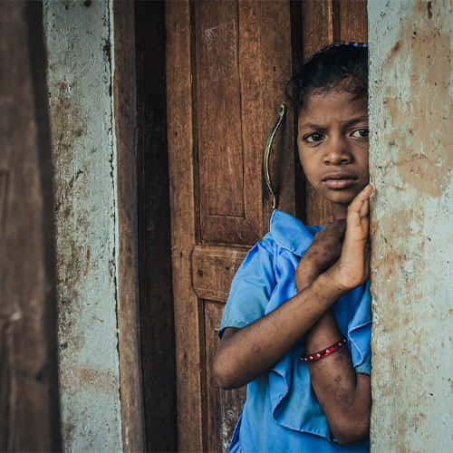 Girl in poverty from South Asia