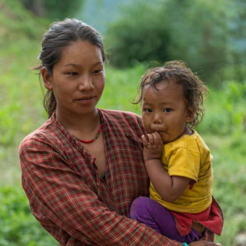 Woman and child from Nepal