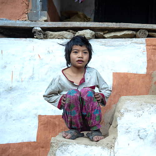 Young girl from Nepal living in poverty