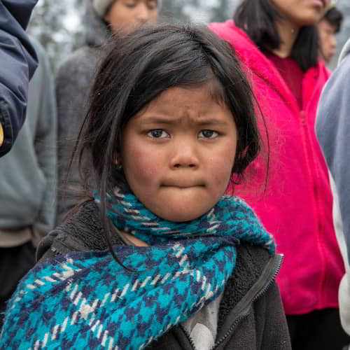Young orphan girl in poverty from Nepal