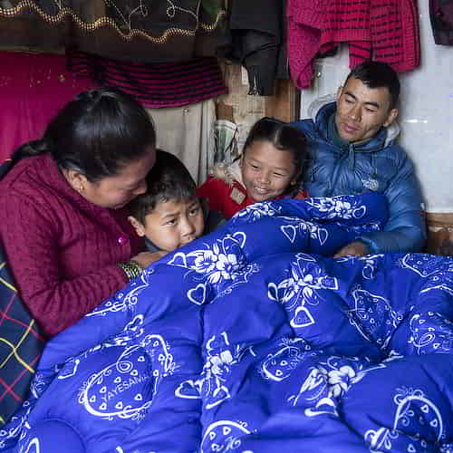 Family blessed with a warm blanket through GFA World