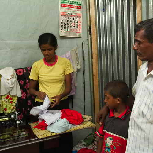 Family in poverty received a gift of a sewing machine through GFA World