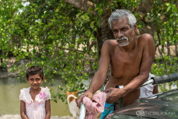 Father and daughter in poverty