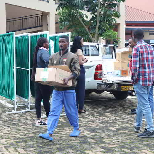 GFA World missionaries transporting supplies for the free medical camp