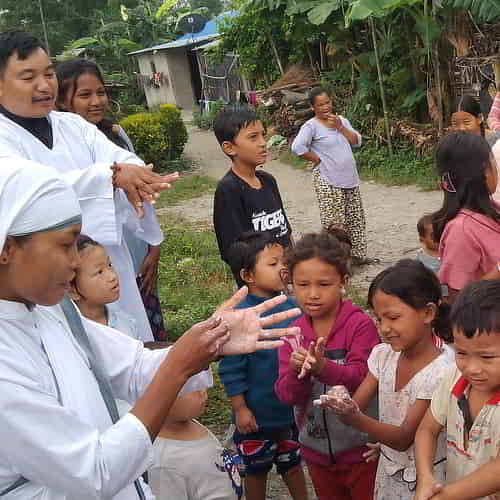 GFA World national missionaries teaching children the importance of health, hygiene and handwashing