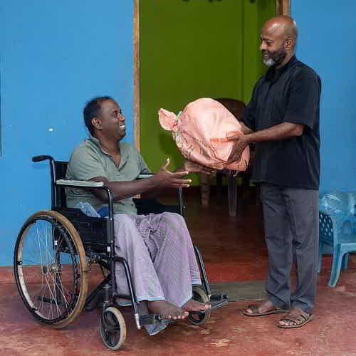 Man in poverty received gift of food through GFA World national missionary