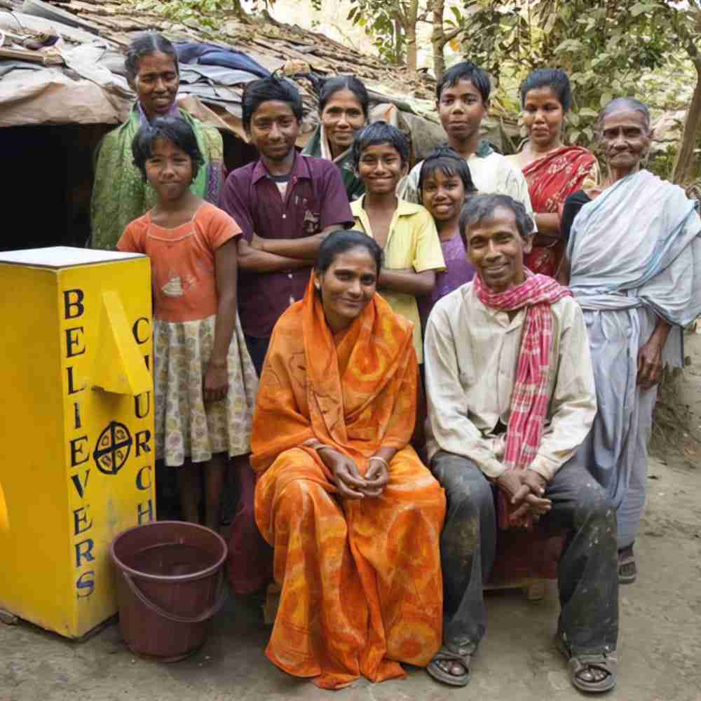 Family with BioSand Water Filter