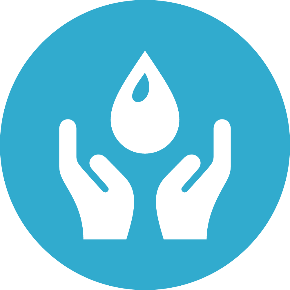 Hands icon with water droplet