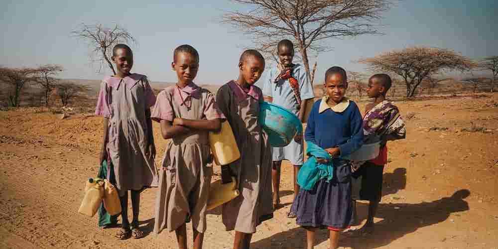Children amidst the water stress crisis in Africa