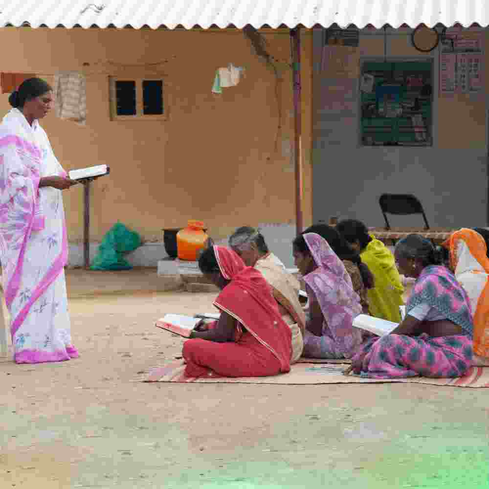 GFA World adult literacy class using the Bible