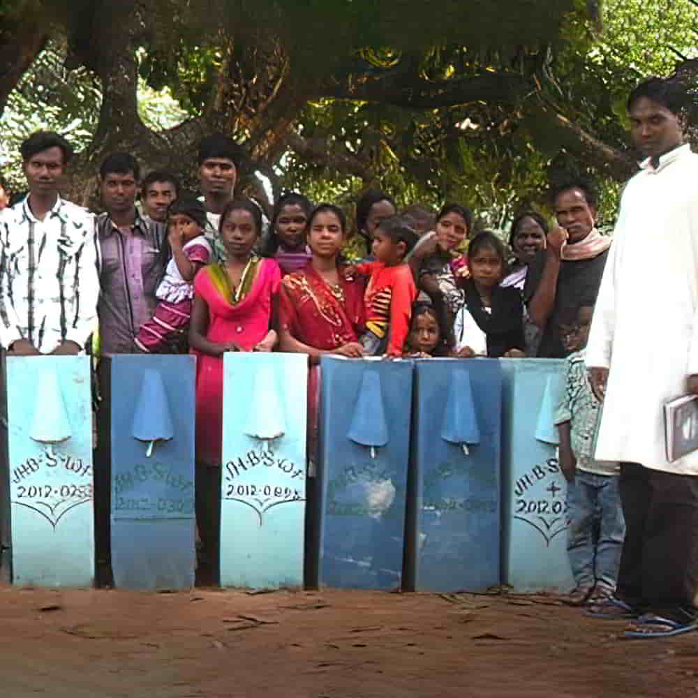 Aanjay's village community received BioSand water filters through GFA World missionaries