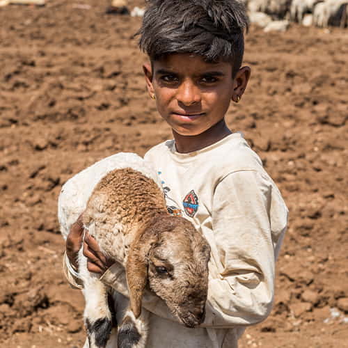 This boy's family received an income generating gift of a goat from GFA World