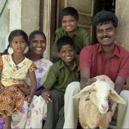 Family received an income generating gift of a goat through GFA World Gift Distribution
