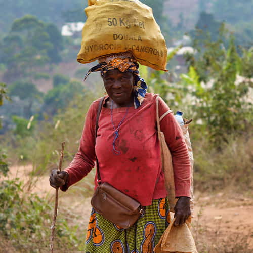 Woman in poverty from Cameroon