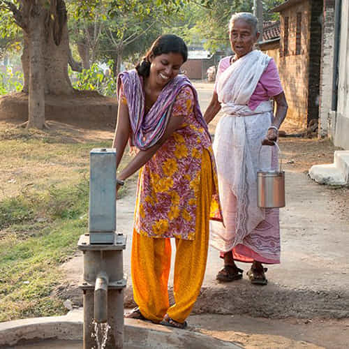 Women in this village draw clean water through GFA World Jesus Wells