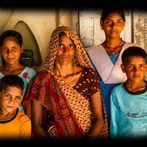 Subira, a widow from South Asia, and her children