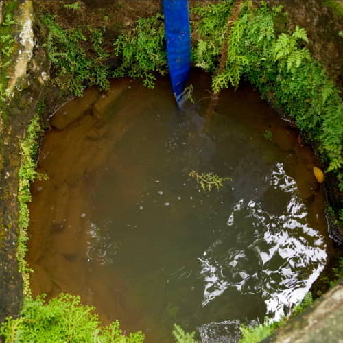 Contaminated open water well in Sri Lanka