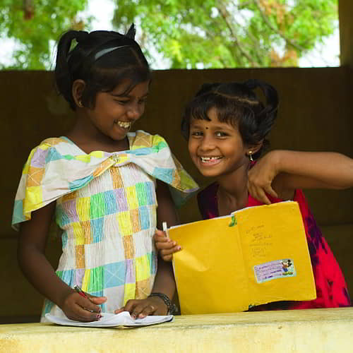 Happy children receiving an education through GFA World Child Sponsorship Program in Sri Lanka