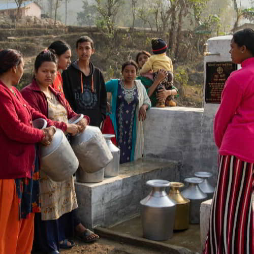 This village enjoys clean water through the drilling and installation of GFA World Jesus Wells